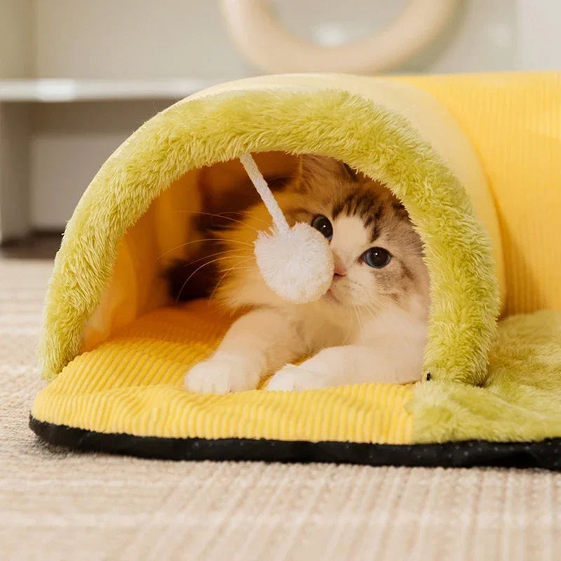 Cat Tunnel Bed Universal Detachable Warm Cat House